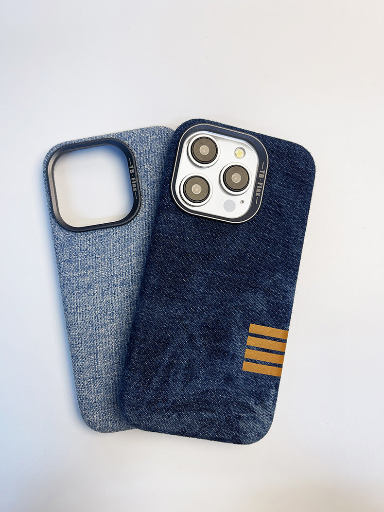 Premium vintage linen fabric magnetic phone case for iPhone