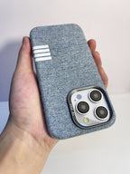 Premium vintage linen fabric magnetic phone case for iPhone