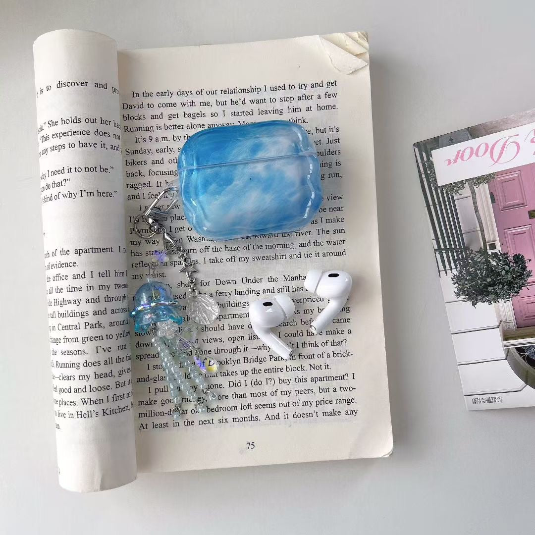 Blue Sky AirPods Case with Jelly Beaded Charm
