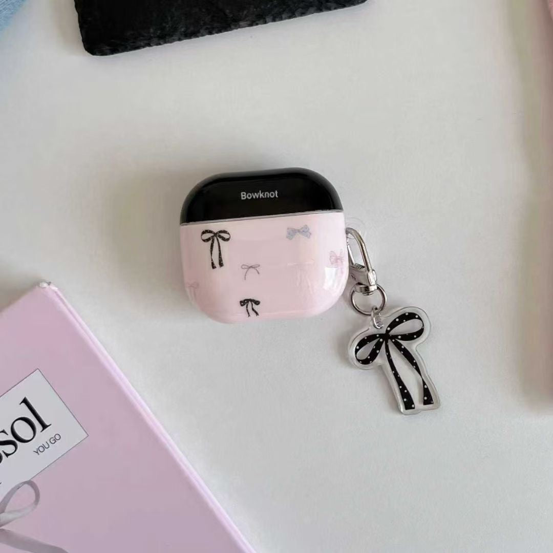 Pink Bow AirPods Case with Ribbon Charm