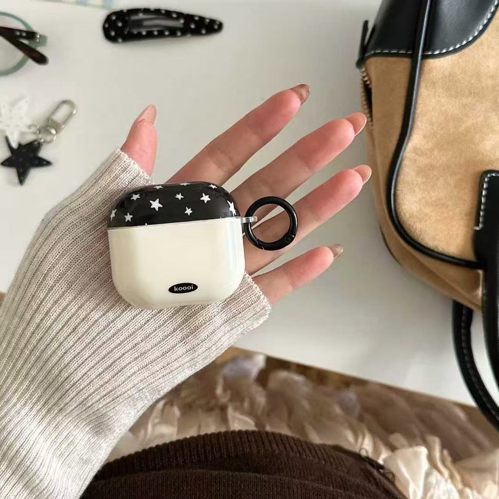 Starry Night AirPods Case with Charm – Black & White