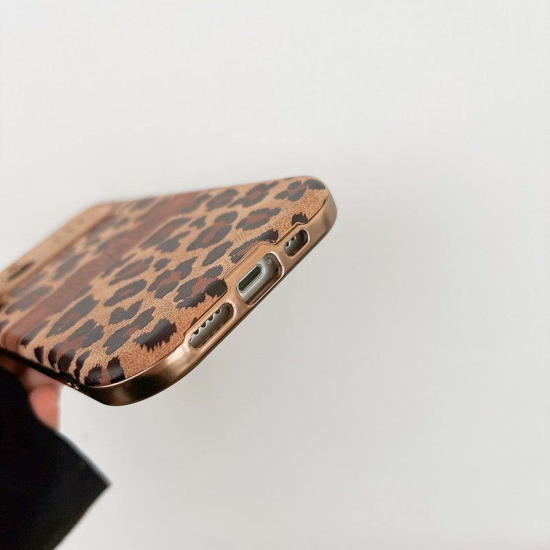 CD Brown Color Leather iPhone Case