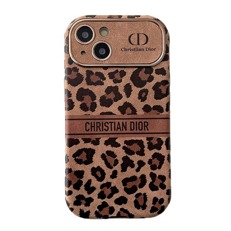 CD Brown Color Leather iPhone Case